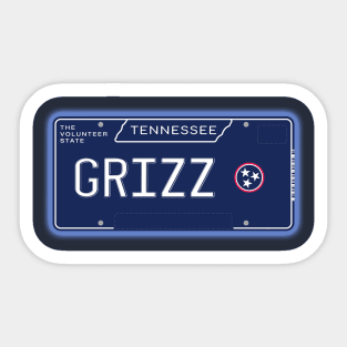 TN License Plate- GRIZZ Sticker